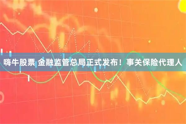 嗨牛股票 金融监管总局正式发布！事关保险代理人