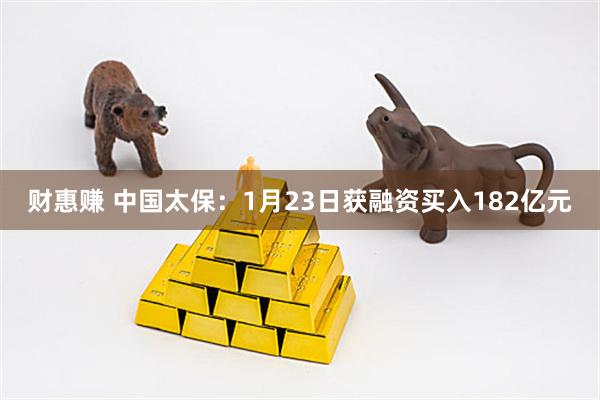 财惠赚 中国太保：1月23日获融资买入182亿元