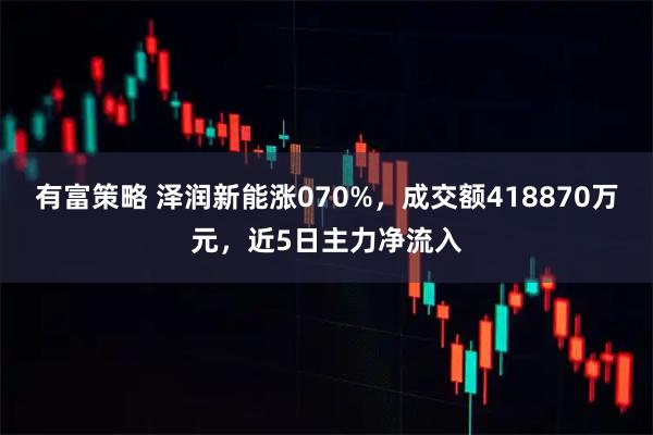 有富策略 泽润新能涨070%，成交额418870万元，近5日主力净流入