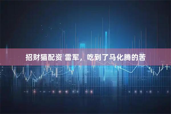 招财猫配资 雷军，吃到了马化腾的苦