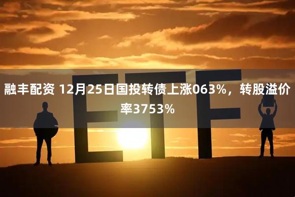融丰配资 12月25日国投转债上涨063%，转股溢价率3753%